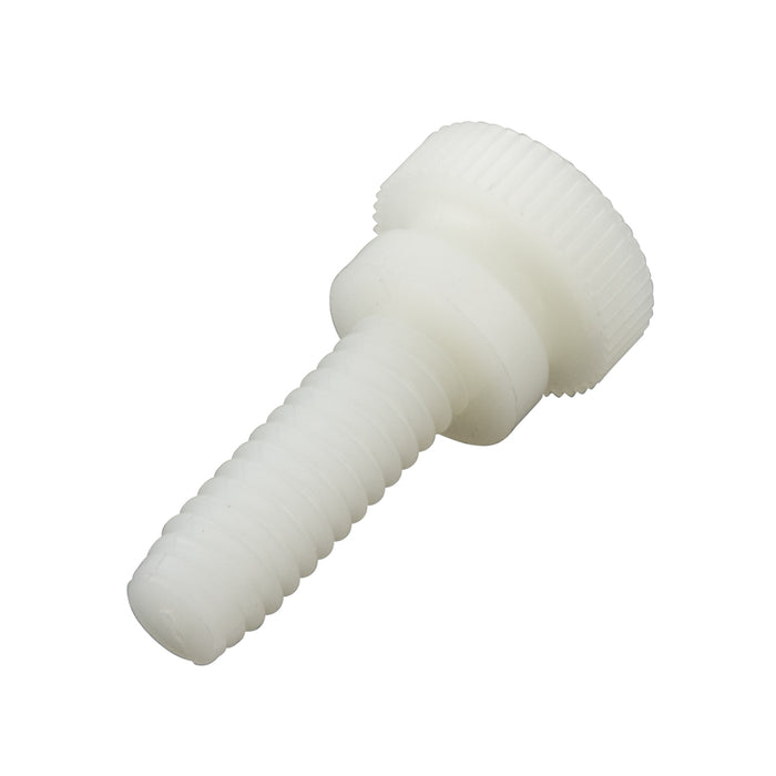 Thumb Screw, Knurled 3/8"-16 UNC x 1/2" Molded Nylon 6/6(Ul94V2) Natural by Microplasticsinc