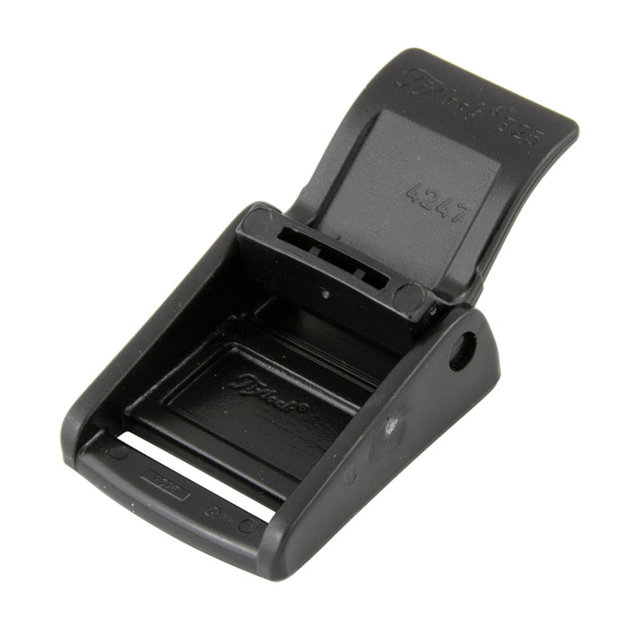 Strap Buckle for Strap Width 25mm,1.4mm to 1.5mm TH Delrin 500 Plastic Black by Spaenaur Inc.