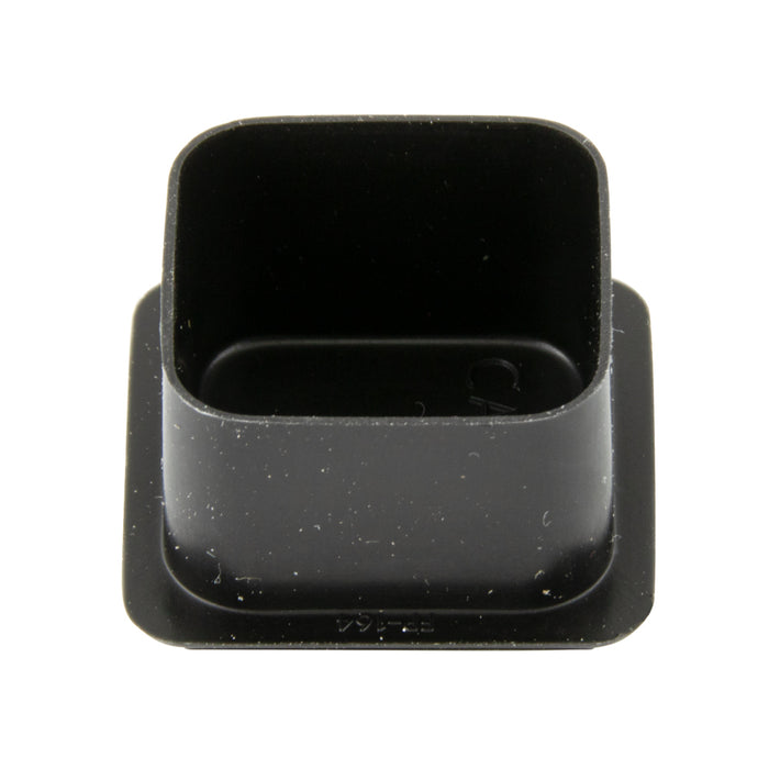 Square Plug for Metal Tubing 1 1/2" x 16 Gauge Tube Low Density Polyethylene Black