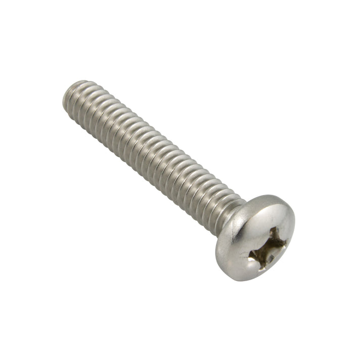 Machine Screw, Pan Phillips Head 1/4"-20 UNC x 1" 18-8 Stainless Steel ANSI B18.6.3