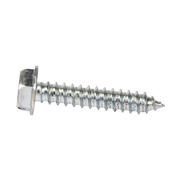 Tapping Screw, Hex Washer Head Slotted Drive, Type AB, #10 x 1-1/4" Length, Steel Zinc Plated by Spaenaur Inc.