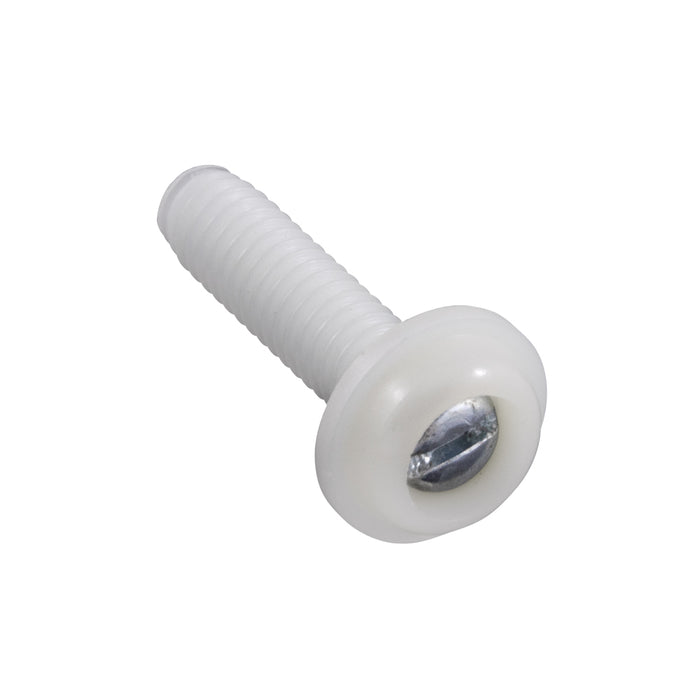Metal-Core Machine Screw, Slot Round Washer Head #10-32 UNF x 1/2" L Steel Core, Nylon Shell