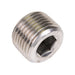 Hex Socket Taper Plug Dryseal 1/8"-27 NPTF, 3/4" Taper Length tolerance: .300"-.324" 18-8 Stainless Steel by Spaenaur Inc.