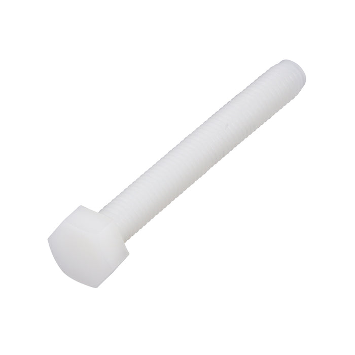 Machine Screw, Hex Head, Unslotted Drive, M10 x 1.50 mm UNC x 30 mm Length, Nylon Natural by Spaenaur Inc.