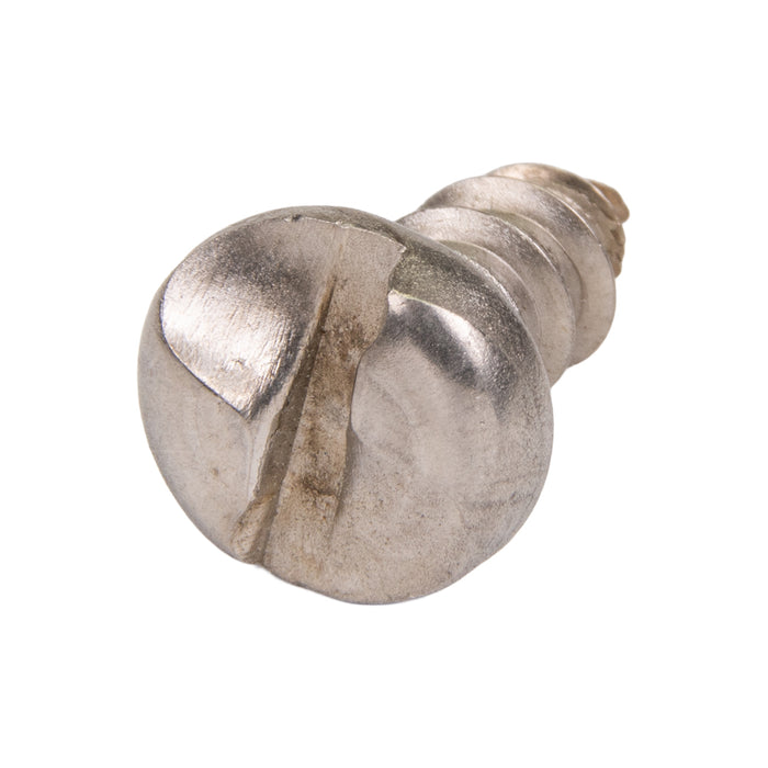 Tamper-Resistant Tapping Screw, Round Head One-Way Slotted Drive, 10A x 1/2" Length, Stainless Steel 18-8