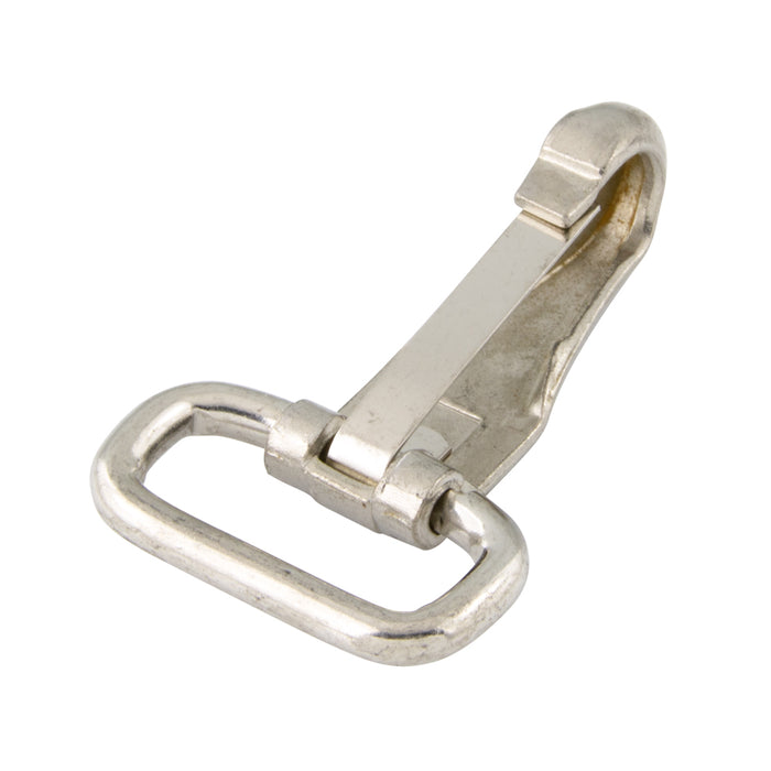 Attache à ressort, œillet bouclé 1/2 po, 1 3/4 po Oal, ouverture de 0,177 po, tôle d'acier, nickelé par Spaenaur Inc.