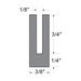 "U" Shaped Extruded Channel 3/8" Base x 1" O/A HT x 1/8" GAp x 50 Ft/Coil Neoprene 55-65 Duro by Spaenaur Inc.