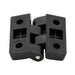 Plastic Hinge, Interior Mounting Brass Tapped Female Insert 1.89" x 1.89" x .41" Thermoplastic Material, Black Zinc Plated Steel Pin by Spaenaur Inc.