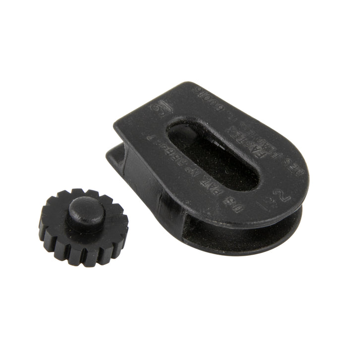 Cord Buckle (2 Parts-Holder & Locking Wheel) for 3-4mm Cord Delrin 500 Plastic Black
