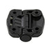 Charnière à positionnement de porte avec couvercles Angle d'ouverture bloqué à 115 degrés Couple de positionnement de 1,1 Nm Acétal noir, acier zinc Tube de blocage (vis de montage n° 10/M5 non fournie) (C6-35 et C6-601) par SouthCo