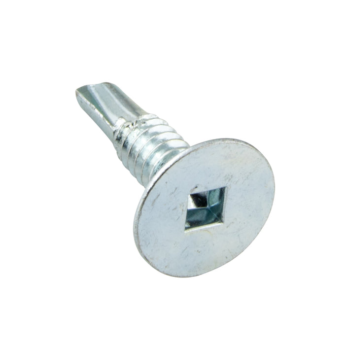 Teks Point 3 Self-Drilling Screw, Wafer Head, Square Recessed Socket, #10-24 x 3/4" Length, Carbon Steel Zinc Plated
