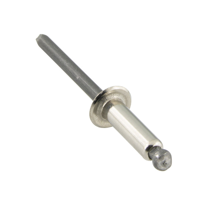 Pop Rivet Dome Head Open End 5/32" D x .540" L x .251/.375"Grip 300 Series Stainless Steel Rivet with Coated Steel Mandrel   IFI 114-1986