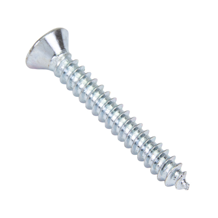Tapping Screw, Flat Head Security Hex Socket Drive, #10 x 2" Length, Steel Zinc Plated
