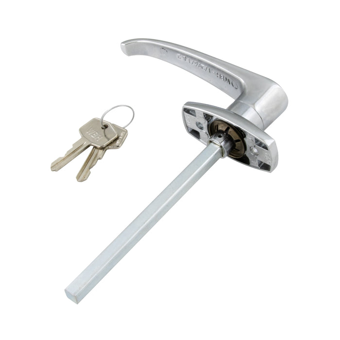 Locking Handle D.B. Series, Key # Fs-Md 1.75" C. to C. x 5" Shaft LGTH Zinc Alloy Die Cast, Chrome Plated by Spaenaur Inc.