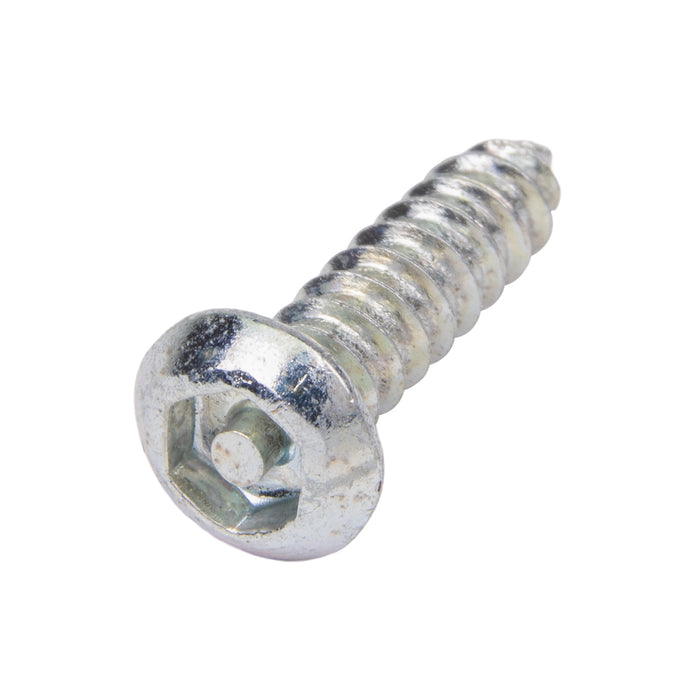Tapping Screw, Button Head Security Hex Socket Drive, #6 x 5/8" Length, Steel Zinc Plated