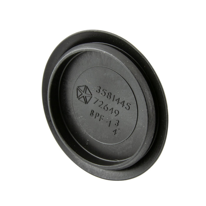 Bouton à enfoncer en plastique, type encastré, trou de 4 po x panneau de 0,05/0,13 po, polyéthylène TH, noir, par Spaenaur Inc.