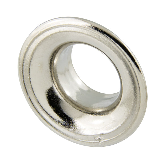 Brass Grommet And Spur Washer (116-126 And 116-226) 144/Pk 7/16" Hole Dia., Size #2 Brass Nickel Plated