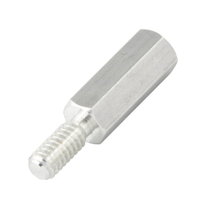 Hex Spacer, Male/Female Threaded, Hole Depth 3/8", Stud LGTH 1/4", #6-32 UNC, 1/2" LGTH, 1/4" A.F. Aluminum Alloy 2011T3