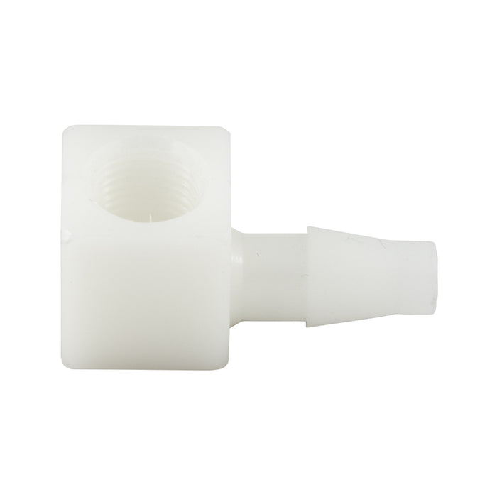 Miniature 90 Degree Barbed Fitting for 1/4" Tubing ID (1/8"-27) Nylon by Spaenaur Inc.