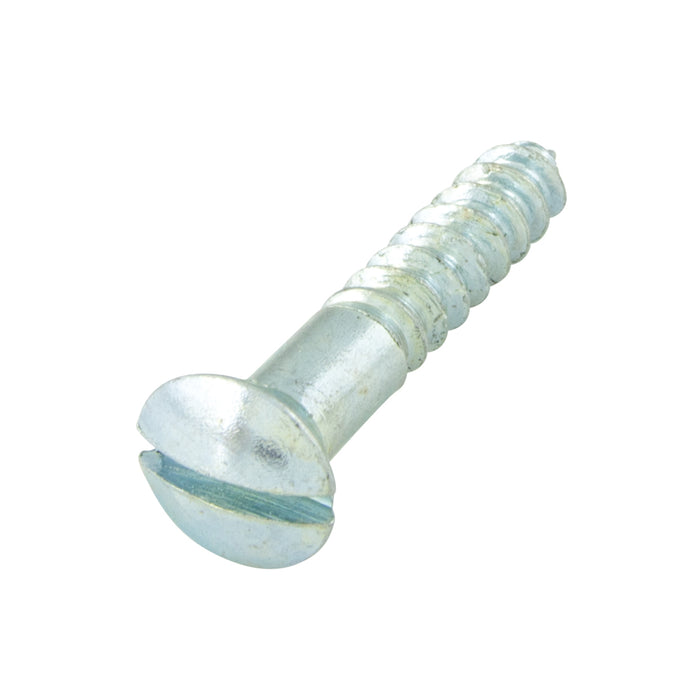 Wood Screw, Oval Head 90° ctsk., Slotted, #8 x 3/4" Length, Steel Zinc Plated, ASME/ANSI B18.6.1 by Spaenaur Inc.