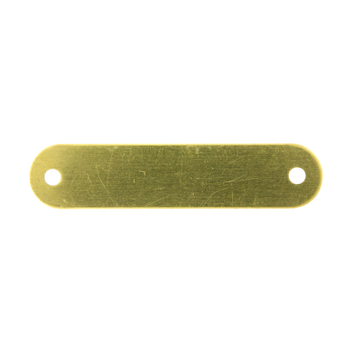 Standard Rectangle Blank Tag (Two 1/8" Holes) 1/2" x 2 1/4" x .032" THK Brass Plain