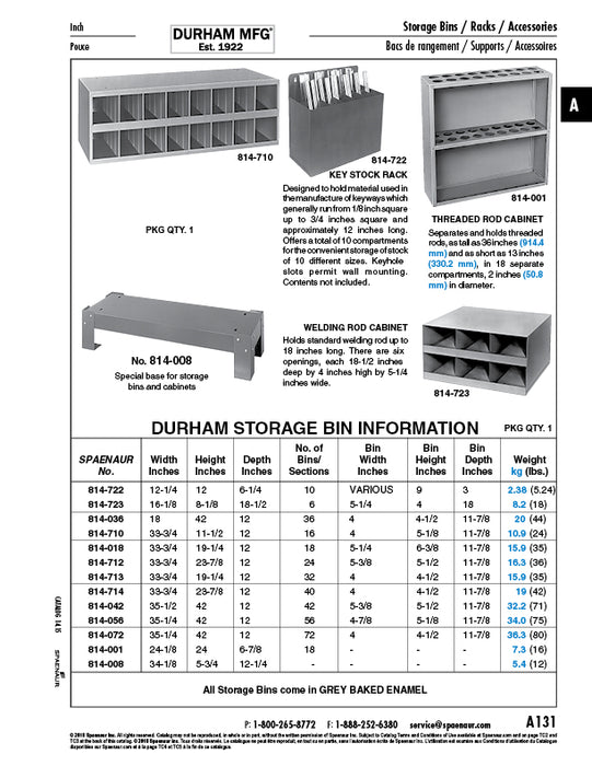 Meuble de rangement avec 16 compartiments, 33-3/4" de largeur x 11-1/2" de hauteur x 12" de profondeur, en acier, émail cuit au four gris, de la marque Spaenaur Inc.