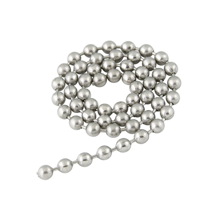 Standard Type Ball Chain No 10 (0.175") x 48-49 Bpf x 500 Ft Stainless Steel