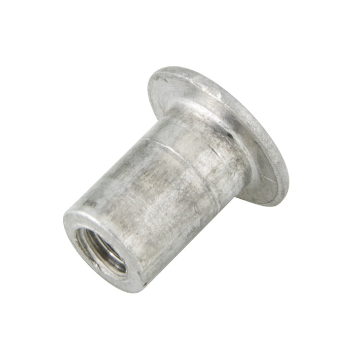Rivet Nut Flat HD Open End Keyless 1/4"-20 UNC x .320-.380" Grip Aluminum