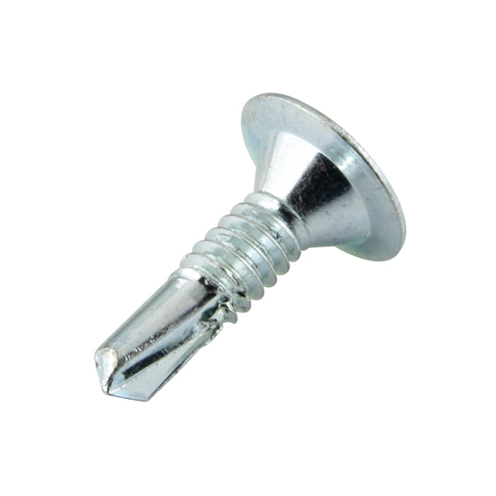 Teks Point 3 Self-Drilling Screw, Wafer Head, Square Recessed Socket, #10-24 x 3/4" Length, Carbon Steel Zinc Plated