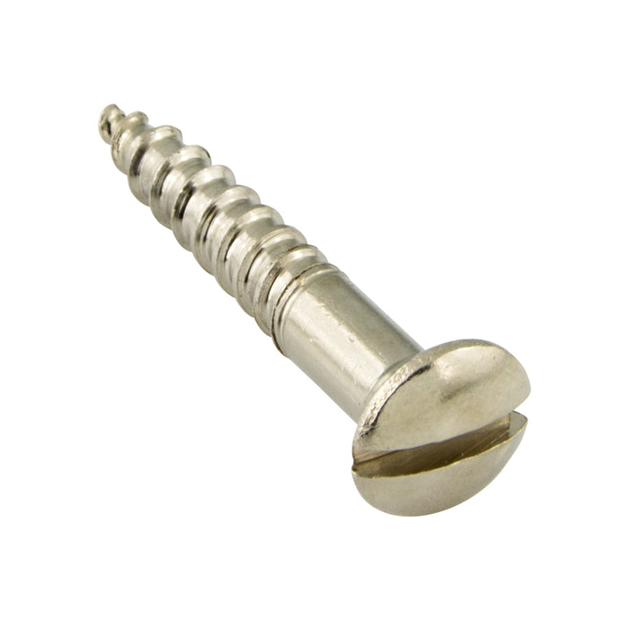 Wood Screw, Oval Head 90° ctsk., Slotted, #4 x 5/8" Length, Brass, ASME/ANSI B18.6.1 by Spaenaur Inc.