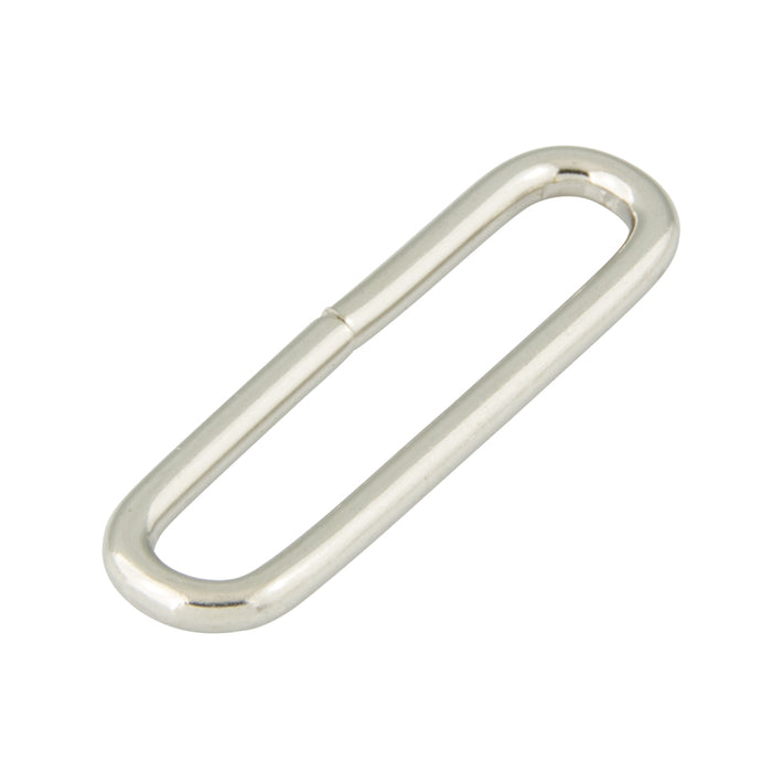 Oblong Loop, No CLasp 1 1/16" Strap, O/S 21/64" x 1 15/64" x .080" Steel Nickel Plated