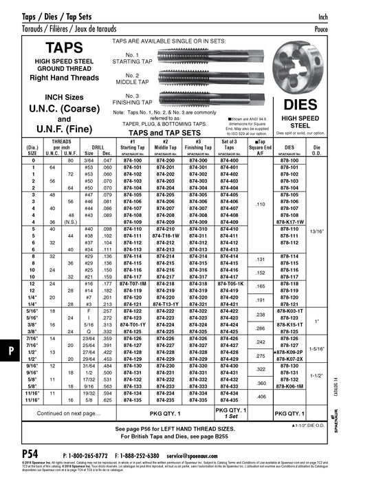 Matrice réglable à fente ronde 5/16 po-24 UNF, diamètre extérieur 1 po, acier rapide