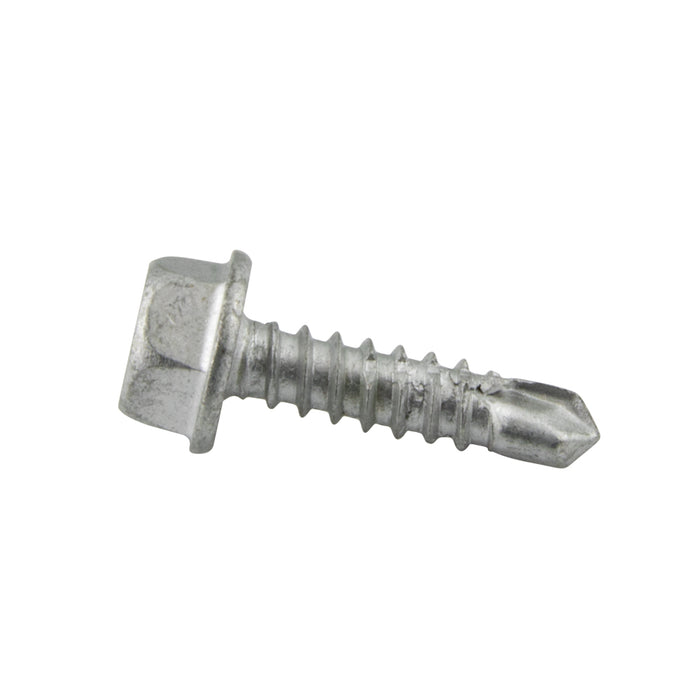Multi-Metal Self-Drilling Screw, Hex Washer Head, #8-18 x 1" Length, Stainless (Screw); Hardened Steel (Drill Point) 18-8