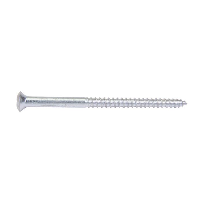 Wood Screw, Oval Head, Square Socket, #10 x 2-1/2" Length, Low Carbon Steel Trivalent Zinc Plated, ASME/ANSI B18.6.1 by Spaenaur Inc.