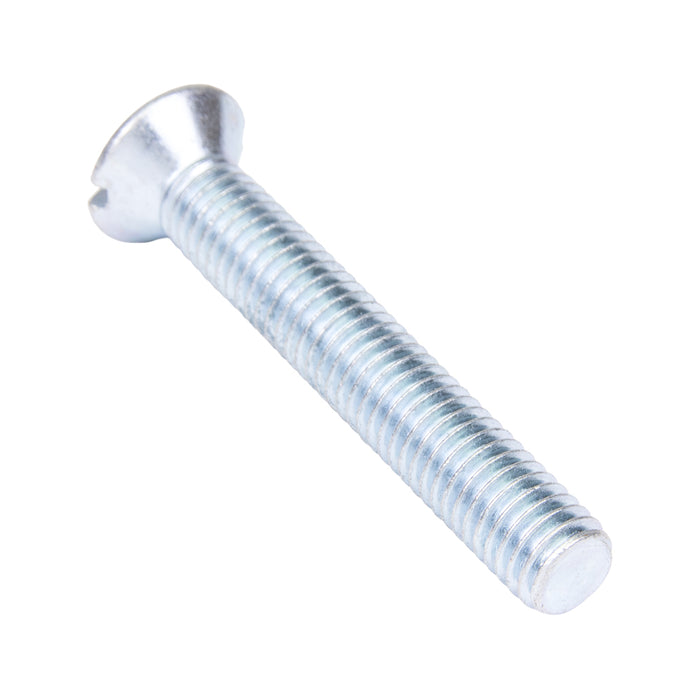 Machine Screw, Oval Head, Slotted Drive, M8 x 1.25 mm UNC x 50 mm Length, Steel Zinc Plated Trivalent by Spaenaur Inc.