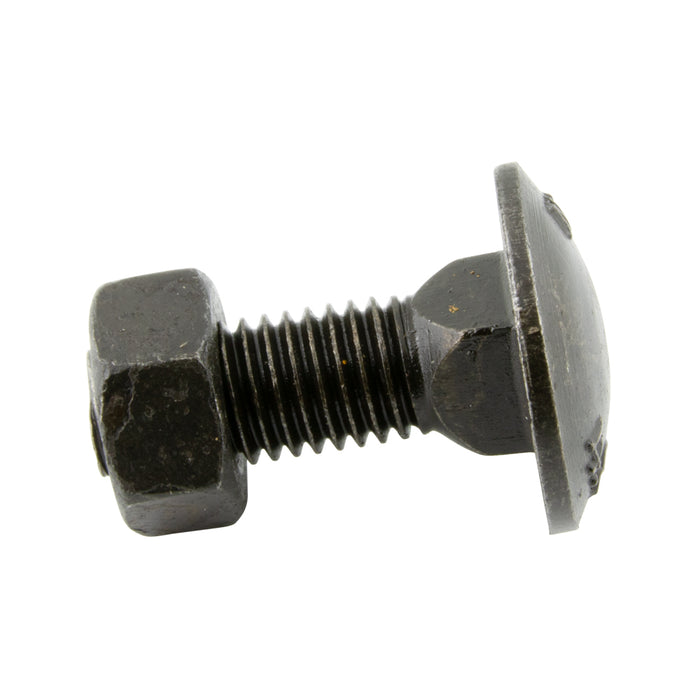 Carriage Bolt W/Hex Nut DIN 603/555 M12 x 1.75 x 60mm 3.6 or 4.6 Steel Plain DIN 603/555/4.6 M12X60