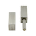 Charnière « Block » pour portes décalées, petite taille (longueur totale 60 mm), trous taraudés M5 x 6 mm (2 moitiés, moitié inférieure avec goupille fixe), acier inoxydable 303, fabriquée par Spaenaur Inc.