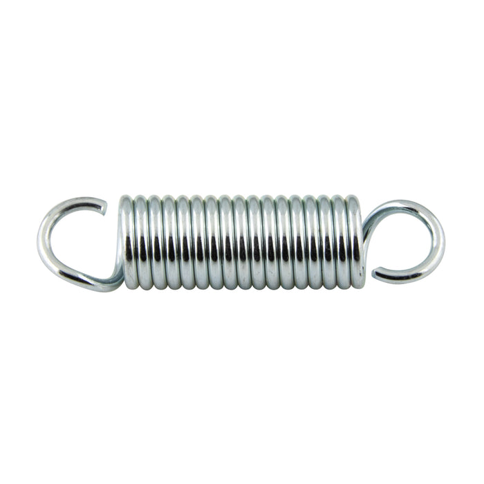 Extension Spring Single Loop (Open) Centered But Hooked, 5/8" OD x 2-1/4" LGTH O/A x .072" GA Wire (15 Coils Per Spring) MB Hrd Drawn Spring Steel Zinc PLTD