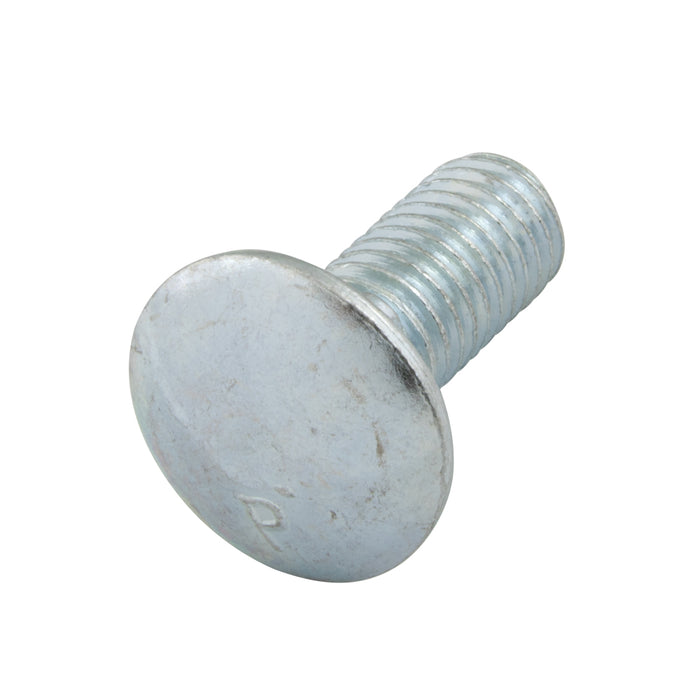 Carriage Bolt, Round HD Square Neck 1/4"-20 UNC x 1/2" LG, Full Thread ASTM A 307 Low Carbon Steel Trivalent Zinc Plated ANSI B18.5-1978