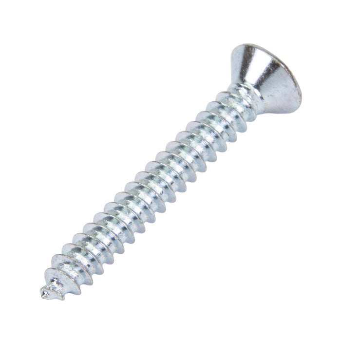 Tapping Screw, Flat Head Security Hex Socket Drive, #10 x 2" Length, Steel Zinc Plated