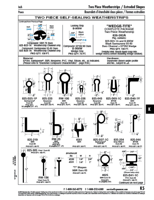Rubber Weatherstrip In 50 Ft Lengths Sbr 70+-5 by Spaenaur Inc.