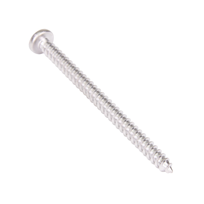 Tapping Screw, Pan Head Phillips Drive, Type A, #8 x 2" Length, Stainless Steel