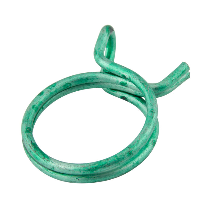 Double Strand Wire Hose Clamp, 8.70 mm Nom Clamp DIA x 1.00 mm Wire DIA High Tensile Wire Zinc Pl GReen Colour
