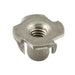 Teenut, style à base ronde, avec 4 griffes droites, 3/8 po-16 UNC x 7/16 po de longueur, diamètre de base 1 po, acier inoxydable 18-8, par Spaenaur Inc.