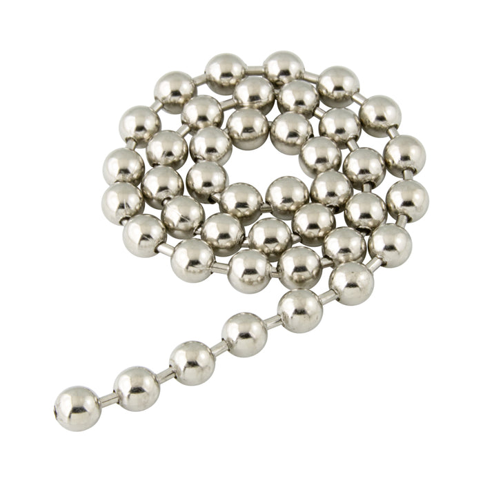 Standard Type Ball Chain #6 (1/8") x 69-70 Bpf(Approx.) x 1000Ft Brass, Nickel Plated