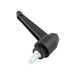 Indexed Clamping Lever, Male 2.05" Length, 1/4"-20 x 1-1/4" Stud 1.38" Overall Height Thermoplastic Material Black by Spaenaur Inc.