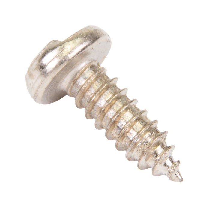 Tapping Screw, Pan Head One-Way Slotted Drive, Type A, #14 x 3/4" Length, Steel Nickel Plated by Spaenaur Inc.