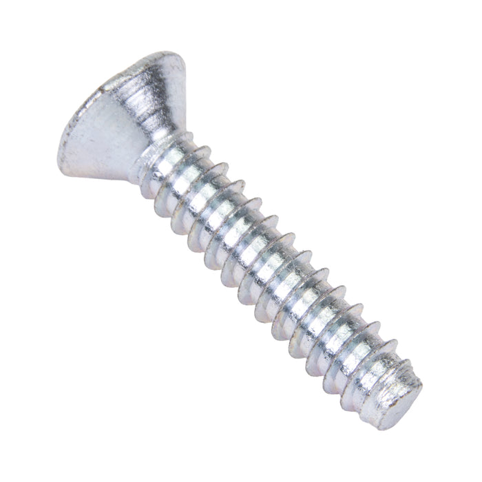 Tapping Screw, Flat Head Phillips Drive, Type B, #4 x 1/2" Length, Low Carbon Steel Trivalent Zinc Plated
