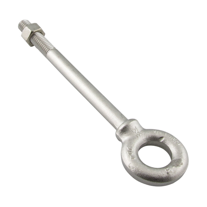 Eye Bolt, with Shoulder 5/16"-18 UNC x 1 1/8" 7/8" Eye ID; 1-7/16" OD Drop forged Steel 1030, Plain ANSI B18.15