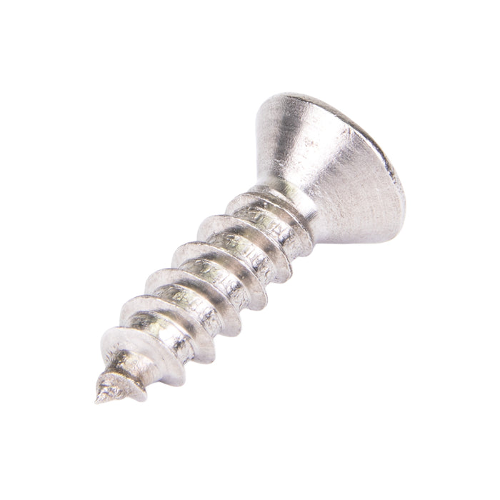 Tapping Screw, Flat Head Square Socket Drive, Type AB, #12 x 2-1/2" Length, Stainless Steel
